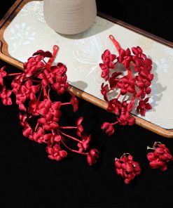 Set 2 Món Kẹp Hoa 5 Cánh Kèm Bông Tai