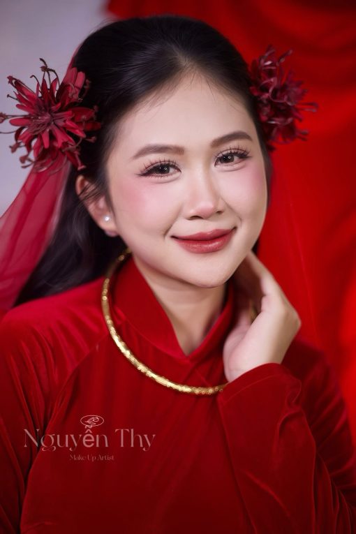 Voan đỏ đô một lớp dài 1m5 không cài - Hình ảnh 4