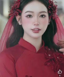 Voan đỏ đô một lớp dài 1m5 không cài