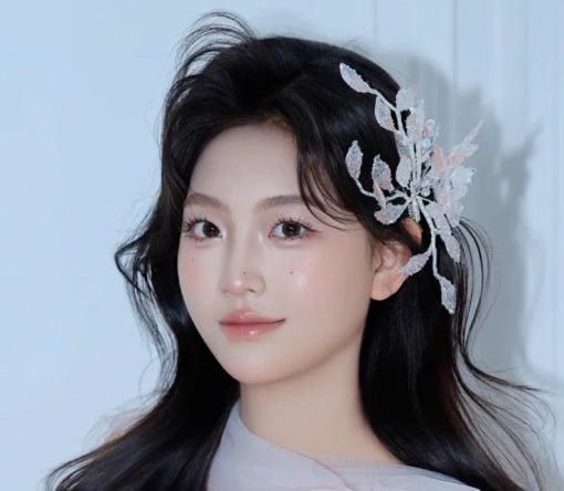 Kẹp Hồ Điệp Mix Lá Phale Màu Hồng Ombre - Hình ảnh 8