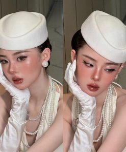 Mũ Phớt Kiểu Pháp Màu Trắng