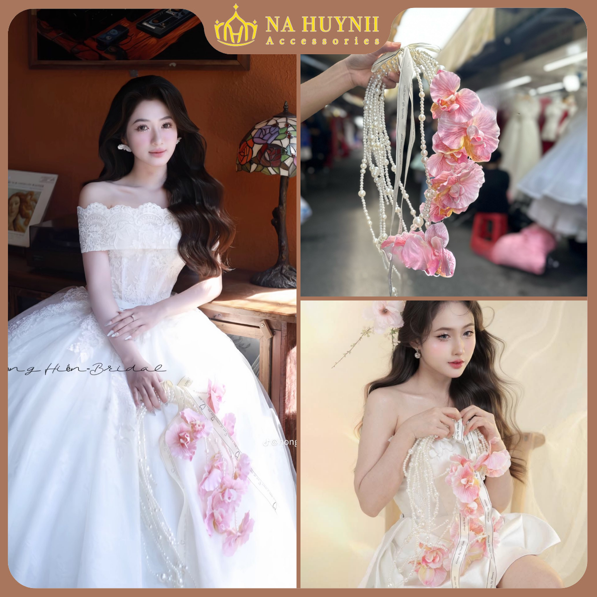 Hoa Cầm Tay Cô Dâu Phụ Kiện Chụp Hình Phụ Kiện Cưới - 41