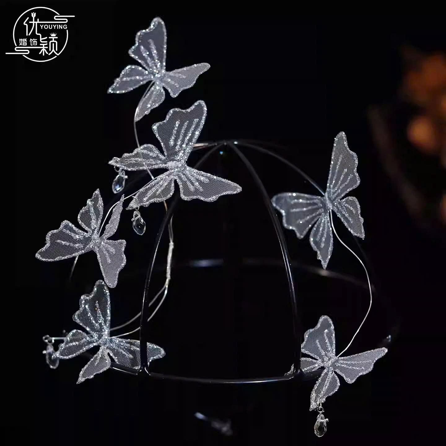 Set 2 Món Hồ Điệp Lưới Đính Kim Tuyến Mix Phale Giọt Nước - Hình ảnh 5