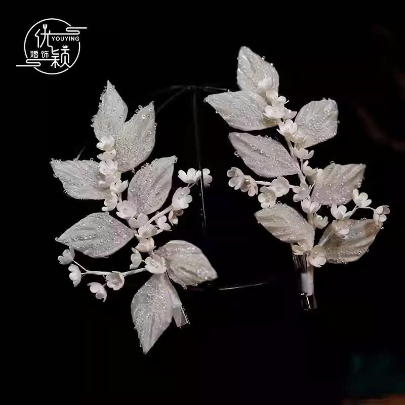 Set 2 Món Kẹp Lá Đính Phale Mix Hoa Nhí - Trắng - Hình ảnh 3