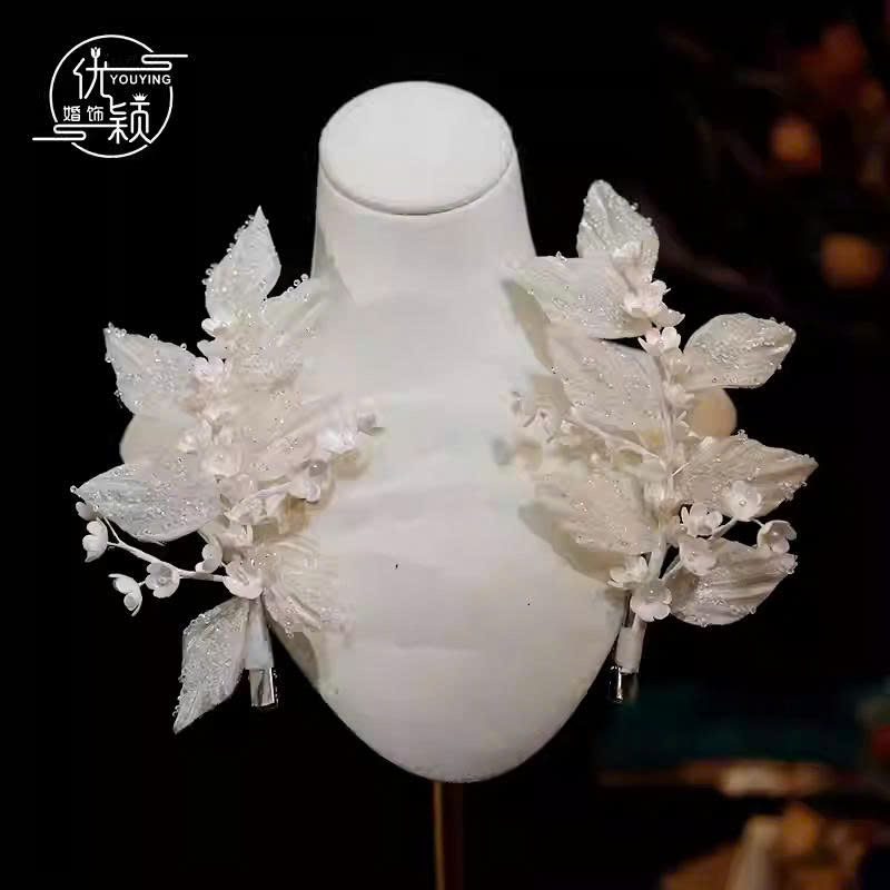 Set 2 Món Kẹp Lá Đính Phale Mix Hoa Nhí - Trắng - Hình ảnh 4