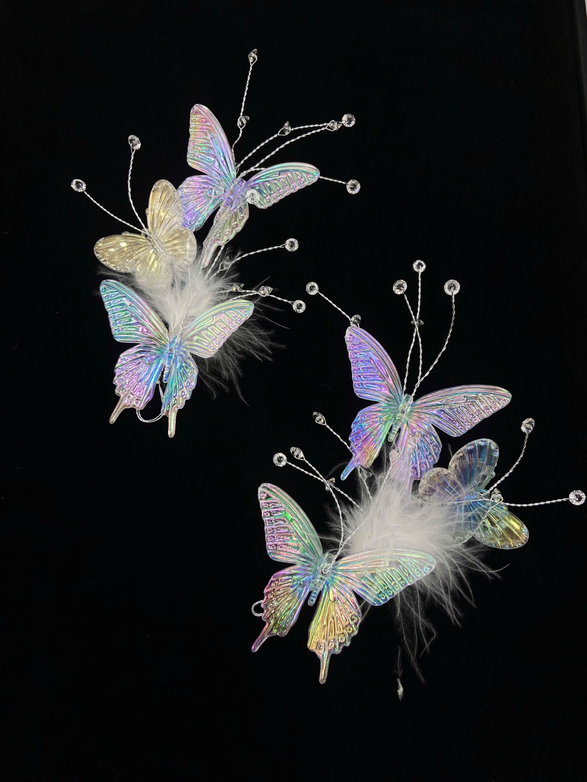 Set Ốp Hồ Điệp Đa Sắc Mix Lông Vũ