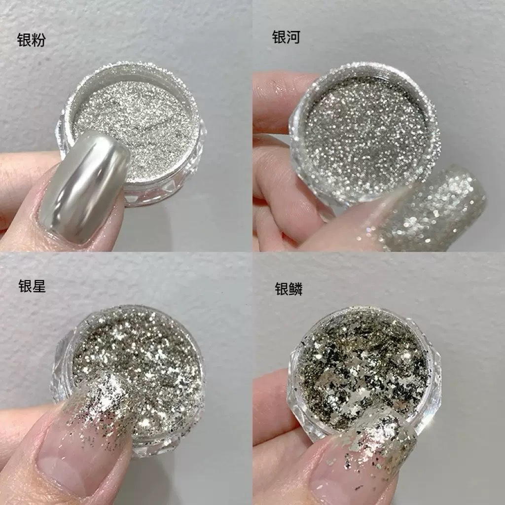 Set 4 Hộp Nhũ Màu Trắng Bạc - Hình ảnh 4